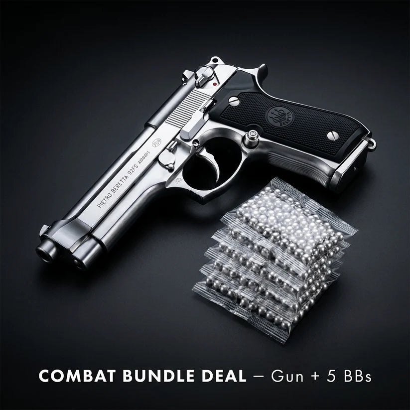 Silver Beretta M92 Combo Deal – Gun + BBs PackS