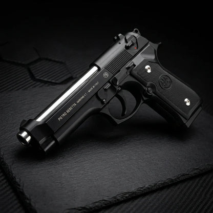 Black M92 Beretta Airsoft Toy Gun Realistic Design Safe Fun For Play