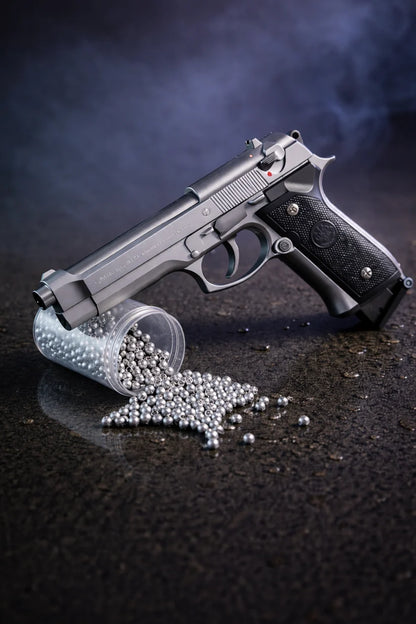 Silver M92 Beretta Airsoft Toy Gun Realistic Design Safe Fun For Play