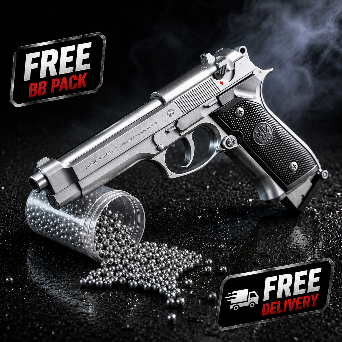 M92 Beretta Airsoft Toy Gun Realistic Design Safe Fun For Play.
