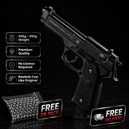 M92 Beretta Airsoft Toy Gun Realistic Design Safe Fun For Play.